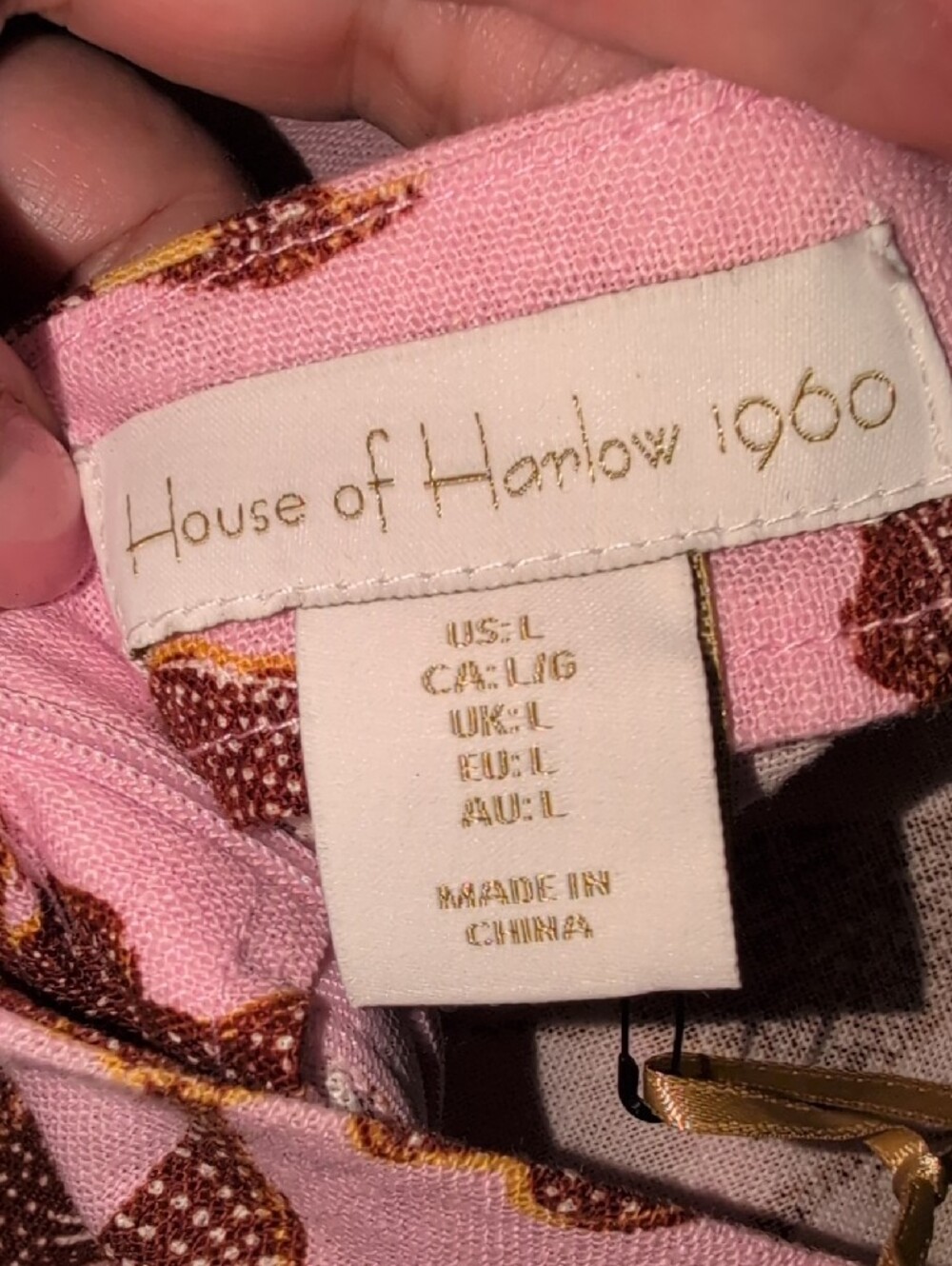 House of Harlow 1960 Backless Pink Floral Linen  Midi Dress - Picture 9 of 9